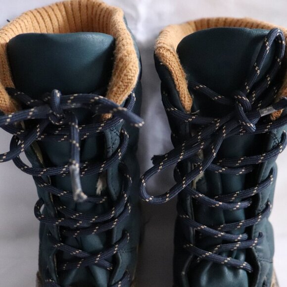 Call It Spring Women's Sz 7.5 Blue/Tan Eraude Winter Lace Up Quilted Snow Boots - Picture 5 of 12